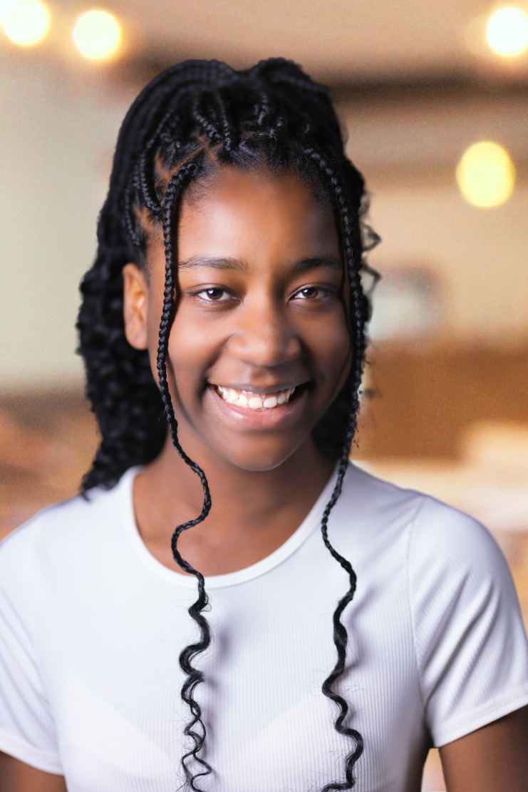 Young lady with white shirt posing