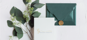 Graceful etiquette stationary with leafy plant